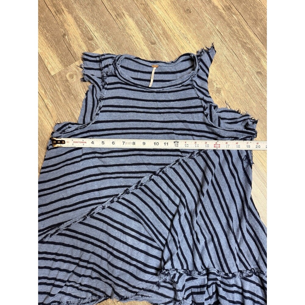 Free People Tunic Top Mini Dress Small Blue Flutter Between The Lines Linen NWT - Picture 5 of 7